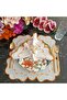 Orange and marbled orange detailed Placemat, made of stain-resistant fabric, 1 piece. - 3