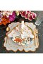 Orange and marbled orange detailed Placemat, made of stain-resistant fabric, 1 piece. - 7