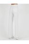 White Loose Women's Jean Palazzo Trousers - 4