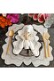 Orange and marbled orange detailed Placemat, 4 pieces, made of stain-resistant fabric. - 3