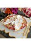 Yellow and marbled yellow detailed Placemat, made of stain-resistant fabric, 1 piece. - 2