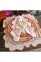 Red and marbled burgundy detailed Placemat, made of stain-resistant fabric, set of 6. - 4