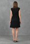Cropped Jacket with Pleated Skirt Collar Wrap Cut Tulle Detailed Short Black Dress 24K2179 - 3