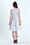Women's White Striped Ethnic Dress - 4
