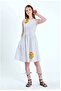 Women's White Striped Ethnic Dress - 3