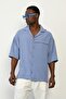 R-3960 Short Sleeve Shirt with Apache Collar and Front Placket Detail
