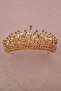 Crystal Stone Bead Embellished Bridal Henna Wedding Crown Gold