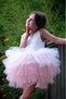 Sleeveless Shoulder-tied Girl's Ballerina Dress with Tutu Skirt - 3