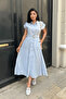Modal Fabric Button Detailed Midi Dress - Ice Blue - 2