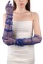 Elegant Chic Bridal Costume with Pearls Wedding Gloves Long Tulle Gloves for Special Occasions Sa Cobalt Avi - 5