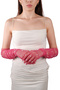Elegant Chic Pearls Bridal Costume Wedding Gloves Long Tulle Gloves for Special Occasions Pink - 2