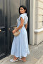 Modal Fabric Button Detailed Midi Dress - Ice Blue - 5