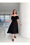 Black Flounce Sleeves, Elastic Waist, Lined Aerobin Linen Summer Dress 5833 - 6