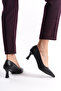 Genuine Leather Black Women's Leather Heeled Shoes TRC-92280 - 7