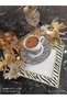 Zebra Patterned Gold Edged Cocktail and Coffee Side Presentation Napkin 6 Pieces - 8
