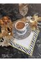 Zebra Patterned Gold Edged Cocktail and Coffee Side Presentation Napkin 4 Pieces - 6