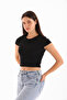 Women's Lycra Short Sleeve Crop Bluz - 6