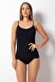 100% Cotton Women's Black Combed Rib Straight Ribbed Thread Strap Athlete-205