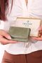 841 Unisex genuine leather card holder accordion wallet Crazy Green
