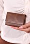 841 Unisex genuine leather card holder accordion wallet CRAZY Brown - 2