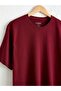 Men's Burgundy T-shirt Crew Neck Basic Short Sleeve Cotton Basic From Your Fashion Style - 3