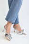 Women's Fiorella Silver Shiny Bow Heeled Stiletto