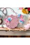 Pink Paper Knitted Children's Bag and Buckle Set (Shipping with Gift) - 2