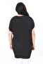 Women's Large Size Black V-Neck Thin Fabric Low Sleeve Long Blouse 65N37999 - 5