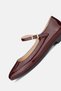 WOMEN'S Claret Red Patent Leather Genuine Leather Shoes with Numbers 34-35-41-42
