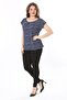 Women's Plus Size Navy Blue Crew Neck Pleated Blouse 65N38003 - 7