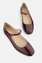 WOMEN'S Claret Red Patent Leather Genuine Leather Shoes with Numbers 34-35-41-42 - 3