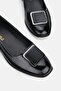 WOMEN'S BLACK Patent Leather GENUINE NATURAL LEATHER NUMBER 36-41 BUCKLE SHOES
