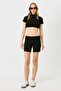 Women's Ribbed Knitted Long Boxer 931 Black - 4