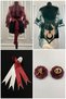 Burgundy Bridal Veil Set, Elegant Lacing, Hand Rose, Groom Shoulder Cover, Jewelry Ribbon, Henna Shawl, 10 Pieces
