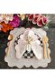 Pink and marbled pink detailed Placemat, 6 pieces, made of stain-resistant fabric. - 5