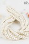 Pressed Natural Stone - Jewelry Accessory - Natural Stone Beads - 8 mm Square Cube Off-White - 30 Pieces