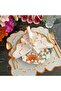 Orange and marbled orange detailed Placemat, 6 pieces, made of stain-resistant fabric. - 5