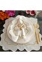 Off-white and marbled silver Placemat with silver details, made of stain-resistant fabric, set of 6.
