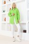 Women's Solid Color Linen Relaxed Fit Oversized Long Basic Green Shirt