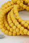 Pressed Natural Stone - Necklace Bracelet Accessory - Natural Stone Beads - 8 mm Yellow Lava Stone - 23 Pieces - 2