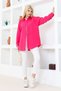 Women's Oversize Fuchsia Shirt - Comfortable Fit, Solid Color Linen - 3