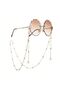Gold Ball Pearl Detailed Chain Glasses Accessory - 3