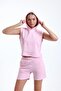 Pink Sleeveless Hooded Crop Athlete T-Shirt - 3