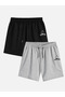 Unisex Prisma Mountain Minimal Design Printed Shorts - Oversize Summer Combed Cotton Short Elastic High Waist