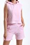 Pink Sleeveless Hooded Crop Athlete T-Shirt - 2