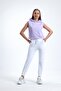 Lilac Sleeveless Hooded Crop Athlete T-Shirt - 2