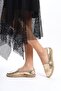 Genuine Leather Women's Espadrilles Narrow Fit, Leather Espadrilles with Jute Braided Sole, Handmade Leather Espadrilles Gold - 7