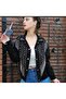 Women's BLACK drop Detailed Chain Denim Jacket MAKE UP THE DIFFERENCE - 3