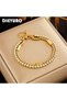 DIEYURO 316L Stainless Steel White Sparkling Zircon 2in1 Chains Bracelet For Women Fashion Girls ... - 2