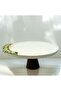 Olive Detailed Porcelain Serving Plate with Wooden Legs 26 cm - 4